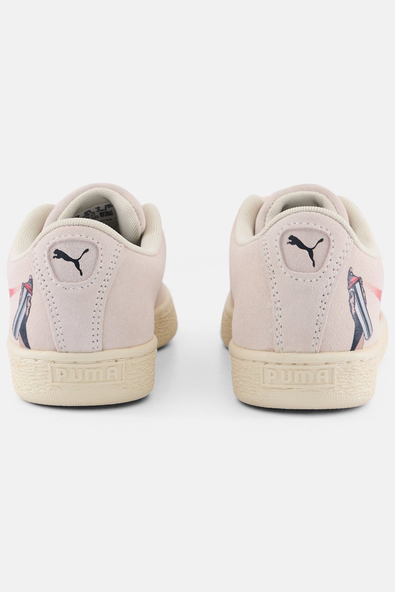 PUMA Kids Boy Suede Spraycan Lace Up Outdoor Shoes, Grey - Image 4